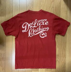 デラックスウエア DELUXEWARE Tシャツ BRG-00B2 半袖 サイズM レッド ブランドロゴ