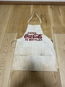 ヴィンテージ 30s 40s 50s Coca Colaコカコーラ エプロン ワークエプロン 刺繍 コカコーラストライプ 鑑賞用 ジャンク 