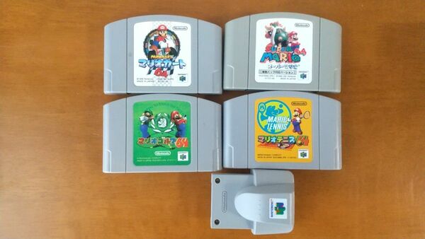 Nintendo64 マリオシリーズ人気４本セット (中古品) 振動パック付