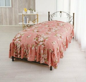  new goods @ reverse side boa blanket specification warming frill attaching . futon cover semi-double / pink ( brilliant bedcover floral print gorgeous )