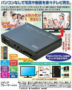 メディアプレーヤー VS-DD501 パソコン不要 対応メディア SDカード USB 動画 音楽 写真 テレビで 大画面視聴 リモコン付
