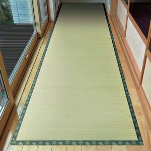 新品＠い草廊下敷き ヒバエッセンス加工 80×450cm(日本製 カーペット 抗カビ 消臭 防音 イ草 ござ 廊下敷きカーペット 廊下用マット)