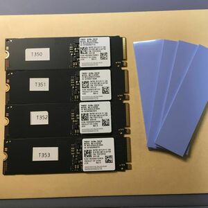 4枚 SSD NVME Samsung PM991 256gb 2280 サムソン 高品質の熱伝導シート付き