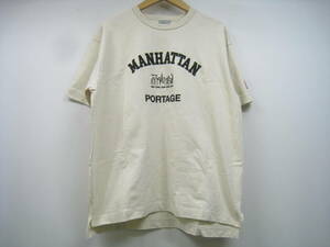 Manhattan Portage マンハッタン ポーテージ Tシャツ 半袖 サイドスリット 白 オフホワイト サイズM