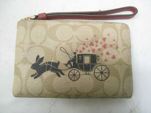 COACH Coach pouch rabbit ... Heart signature beige 