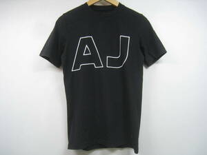 ARMANI JEANS アルマーニジーンズ AJ Tシャツ 半袖 プリントロゴ 黒 ブラック サイズM