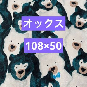 オックス生地　オックス　生地　クマ柄生地　クマ柄　くま柄　108×50 綿100%