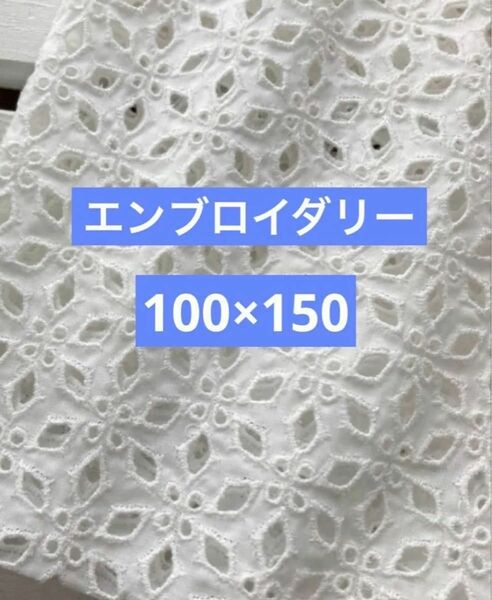 エンブロイダリー生地　エンブロイダリー　生地　花柄生地　花柄　ホワイト系　100×150