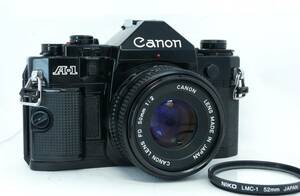 【動作品】CANON A-1 CANON NEW FD 50mm F2 標準単焦点 レンズ付き フィルム カメラ 一眼レフ MF シャッター〇（鳴き無し） 露出計〇 