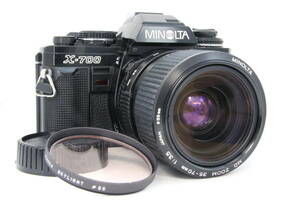 【動作品】MINOLTA NEW X-700 MD ZOOM 35-70mm F3.5 レンズ付き フィルム一眼レフ MF MPS 人気機種 ブラック 完動品