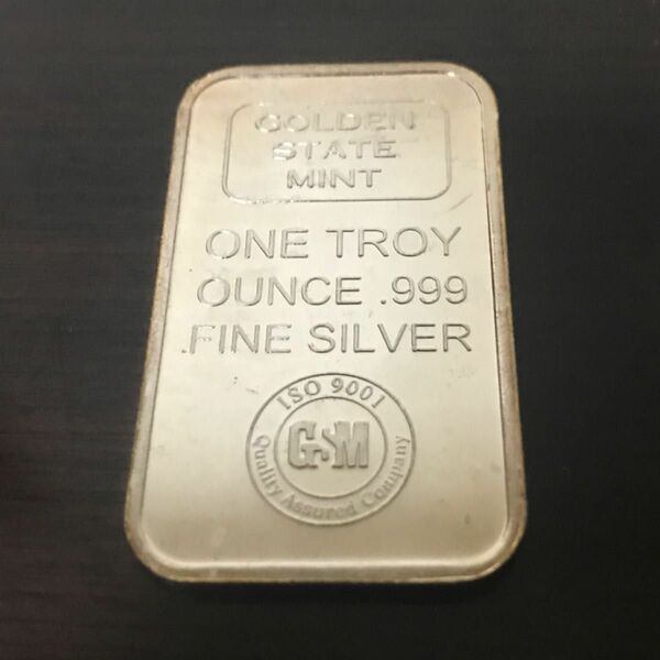 【希少品】ゴールデンステイトミント シルバーバー 1オンス　純銀　silver999.9 本物保証　正規品　鑑定済み
