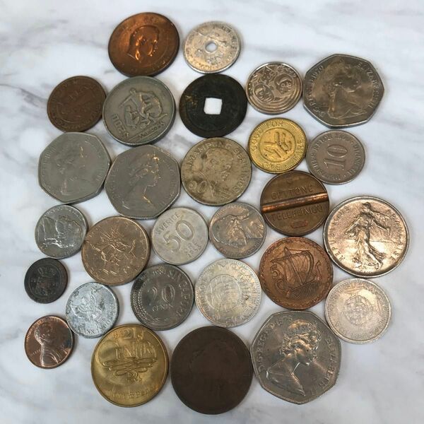 【おまとめ品】世界各国　海外古銭　アンティークコイン　28枚　