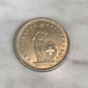 【希少品】スイス　2フラン銀貨　1961年　silver835 本物保証　正規品　鑑定済み　極美品