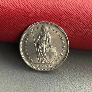 【希少品】スイス　2フラン銀貨　1970年　silver835 本物保証　正規品　鑑定済み　極美品