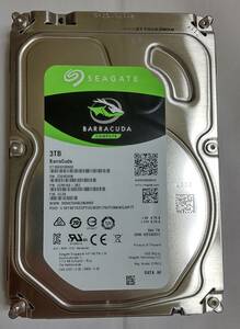 [中古・動作品]Seagate BarraCuda ST3000DM008 3.5インチ 3TB 使用時間極少(52時間)