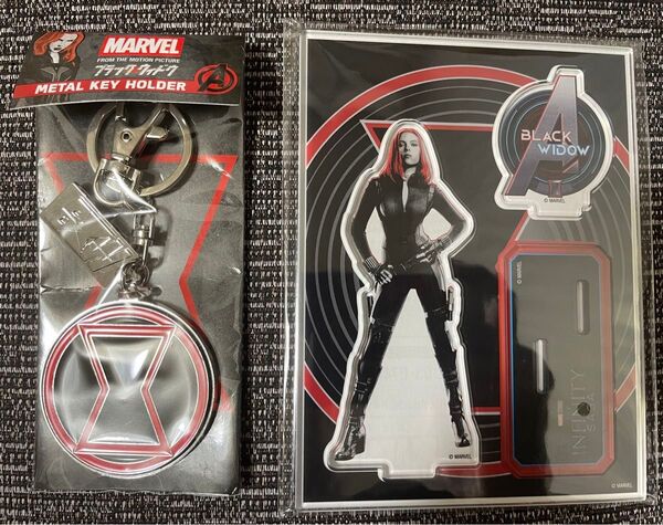 ブラックウィドウ メタルキーホルダー marvel アクリルスタンド 新品