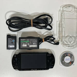 PSP プレイステーションポータブル PSP-2001 本体 ブラック ソフト付き クリアケース付き ジャンクの画像1