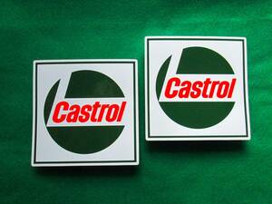 ★非売・絶版★ 80年代・カストロール 当時物 【純正・Castrol 【稀少ワークスステッカー（大) 2枚組SET】 未使用保管美品