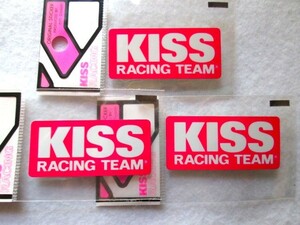 絶版品 KISS RACING TEAM 当時物 【KISSステッカー3枚組。SET ピンク台/ホワイト文字】 保管新品