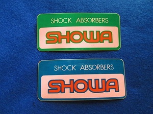 絶版・非売品 SHOWA ・当時物 【純正ショーワ ・SHOCK ABSORBERS SHOWA ステッカー2種類SET】 未使用保管新品