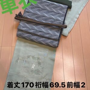 単衣　豪華汕頭刺繍　購入価格５０万円　トールサイズ訪問着　付け下げ　