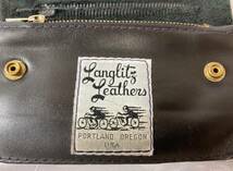 希少 良品 Langlitz Leathers ラングリッツレザーズ. レザーウォレット 牛革. ブラック 黒 USA製 長財布 検 アイダホレザー バイカー_画像8