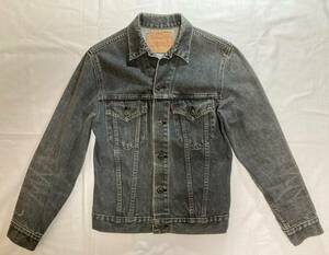 希少 80's levi's リーバイス 先染め 75505 ブラック デニムジャケット 34 黒 Gジャン カナダ製 ハチノス ビンテージ 検 3rd 4th 70505