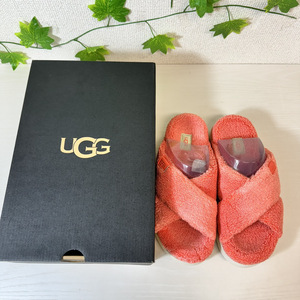 4142-05★極美品★UGG／アグ／サンダル／ファズ シュガー テリー クロス スライド／ビーチブリス／26cm★