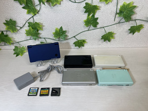 4067-01★任天堂/ニンテンドー DSi/DS LITE おまとめ5点セット/シルバー ブルー ホワイトその他/おまけソフト付き♪★