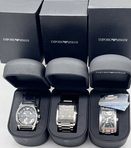 4266-05*Emporio Armani wristwatch 3 point set! AR0347 CLASSIC quarts men's / AR2010 men's silver /AR0156 black dial *