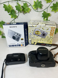 4054-05★動作確認済あり★SONY Cyber-shot DSC-W200/オリンパスデジタルカメラミュー25/フィルムカメラμZOOM/コニカAutoSフィルムカメラ