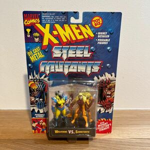 MARVEL/ X-MEN STEEL MUTANTS [WOLVERINE vs. SABRETOOTH] figure ma- bell comics X men American Comics toy bizTOYBIZ