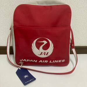 JAPAN AIR LINES / 日本航空 ショルダーバッグ レトロ1970年代（赤）JAL エアライン★JTBタグ付/レア◆フライトバッグ 鶴丸◆昭和・飛行機の画像2