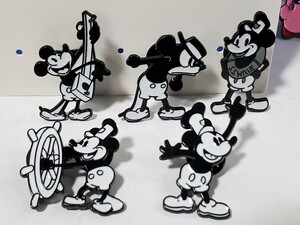  ultra rare [ first generation Mickey Mouse ]5 kind pin badge set, Disney pin z
