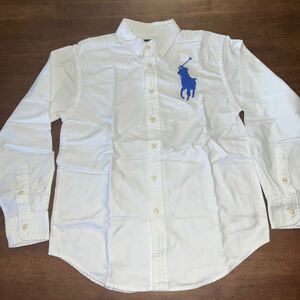 【RALPH LAUREN/ラルフローレン】長袖シャツ　ボタンダウン　Mサイズ（10-12）150㎝　ビッグポニー　中古　白