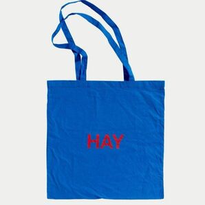 【廃盤】HAY21ss新作青トートバッグ（赤ロゴ）【海外購入正規品】