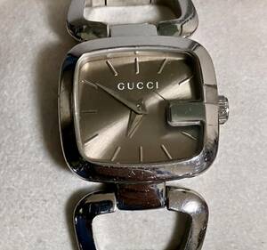 ★稼動品★GUCCI グッチ★Gコレクション★125.5★グレー文字盤★クオーツ★レディース腕時計★余り駒付属★