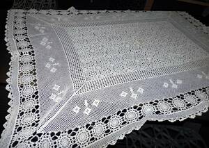 o price cut. delicate . hand work, total braided. tablecloth, rare Showa era the first period. . goods!