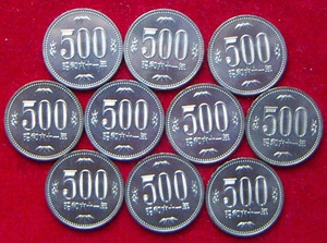 【未使用】昭和61年 500円貨【@700円即決】