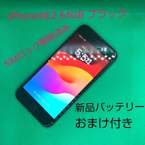 【バッテリー100%】iPhoneSE2 64GB ブラック SIMフリー
