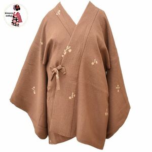 1 jpy door garment silk tea color aperture stop length 77cm including in a package possible [kimonomtfuji] 1nfuji44459