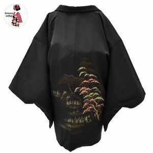 1 jpy length feather woven silk black feather woven scenery writing sama length 81cm is hutch including in a package possible [kimonomtfuji] 1nfuji44474