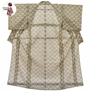 1 jpy fine pattern summer kimono single . light brown group length 158cm kimono including in a package possible [kimonomtfuji] 3nfuji44450