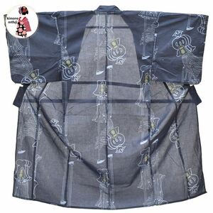  yukata men's cotton navy blue color series ... length 140cm men's unused kimono including in a package possible [kimonomtfuji] 5nfuji44570