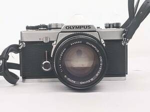 【1050】 オリンパス OLYMPUS OM-1 フィルムカメラ 一眼レフ ボディ レンズ G.ZUIKO AUTO-S 1:1.4 50mm ケース付き お得品 ブラック 黒