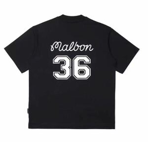 マルボンゴルフ MALBON GOLF 　シャツ　モックネック　半袖　黒色　 XXL