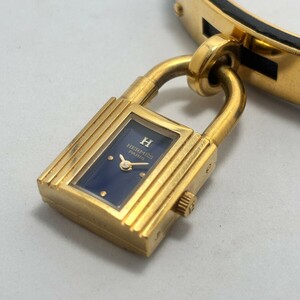 大人気☆HERMES エルメス ケリー ネイビー ★ギャラ/箱ケース有★ ガラス傷無 純正ベルト 純正尾錠 電池交換済 レディース