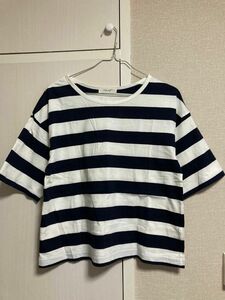 cepo セポ ボーダー Tシャツ M ネイビー　ホワイト　紺　白 カットソー　ドロップショルダー