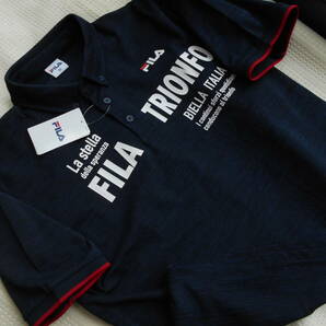 ◆超～おしゃれ！【 FILA / フィラ 】半袖！DRY~ストレッチ／デザイン・ボタンダウン~ポロ◆NV/Mの画像2