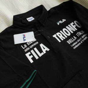 ◆超～おしゃれ！【 FILA / フィラ 】半袖！DRY~ストレッチ／デザイン・ボタンダウン~ポロ◆BK/Lの画像1